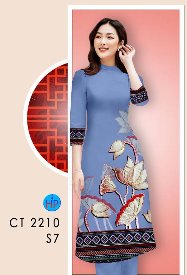 Vải Áo Dài Hoa In 3D AD CT2210 5